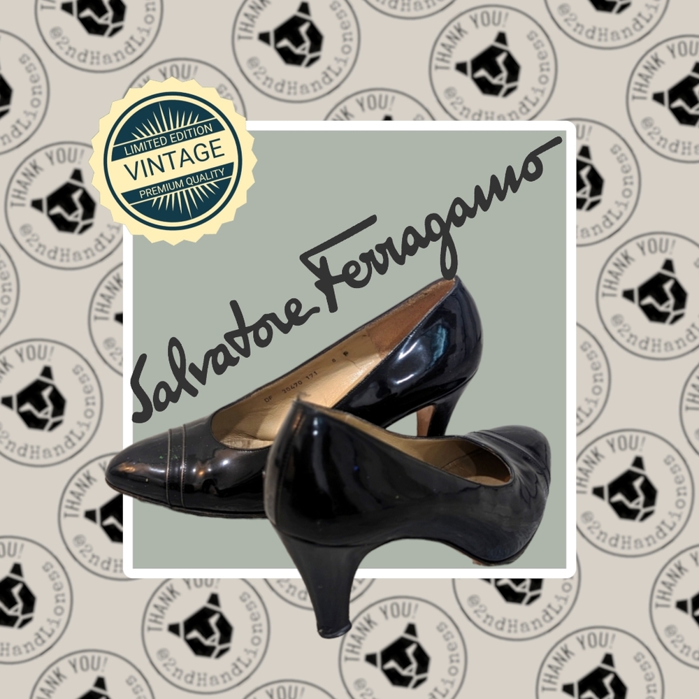 FERRAGAMO • VINTAGE Patent Pumps